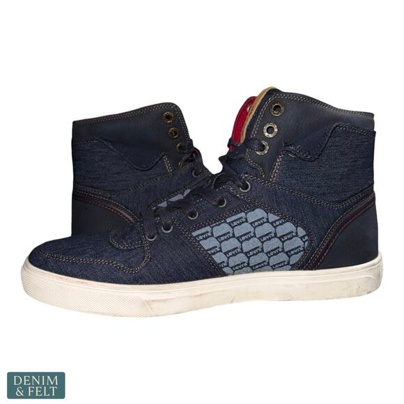 Levi’s 501 Denim High Top Sneakers Men’s Size 10 Blue Casual Streetwear Shoes